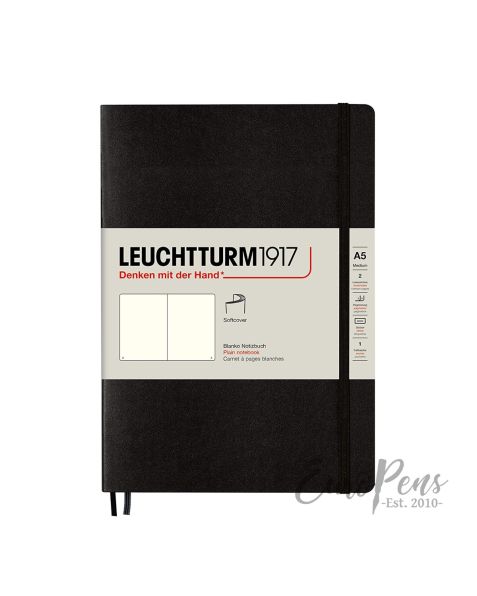 Leuchtturm1917 Notebook (A5) Medium Softcover - Black - Plain