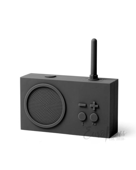 Lexon Tykho 3 - FM Radio & Bluetooth Speaker- Dark Grey (LA119g3)