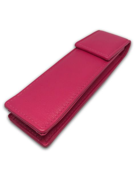 Europens Double Leather Pen Case -Pink