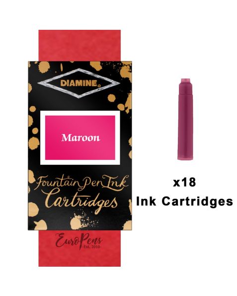 Diamine Ink Cartridges - 18pack-Maroon