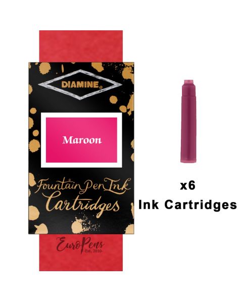Diamine Ink Cartridges - 6 pack-Maroon