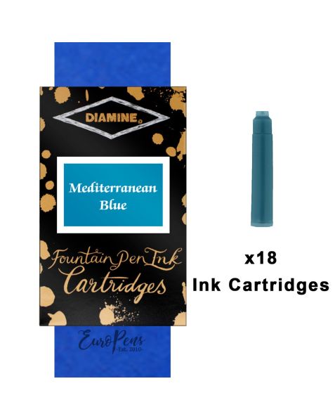 Diamine Ink Cartridges - 18pack-Mediterranean Blue