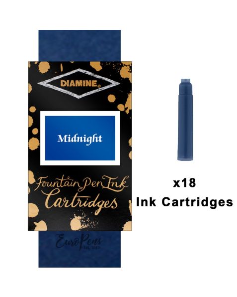 Diamine Ink Cartridges - 18pack-Midnight