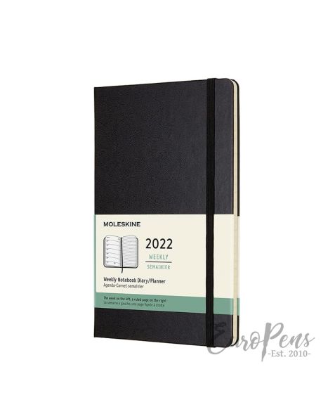 Moleskine Weekly Notebook - 2022 - 12 Month - Large (A5) Hardcover - Black