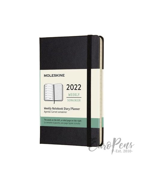 Moleskine Weekly Notebook - 2022 - 12 Month - Pocket Hardcover - Black
