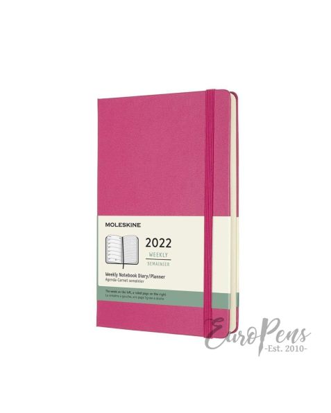 Moleskine Weekly Notebook - 2022 - 12 Month - Large (A5) Hardcover - Bougainvillea Pink