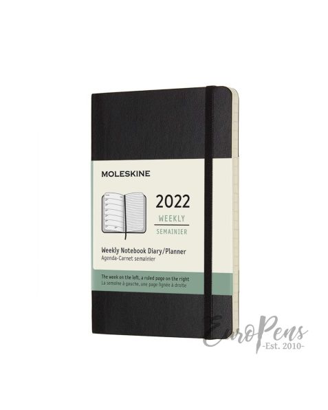 Moleskine Weekly Notebook - 2022 - 12 Month - Pocket Softcover - Black