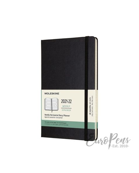 Moleskine Weekly Notebook - 2021 / 2022 - 18 Month - Large (A5) Hardcover - Black