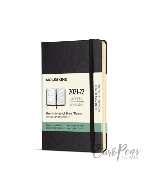 Moleskine Weekly Notebook - 2021 / 2022 - 18 Month - Pocket Hardcover - Black