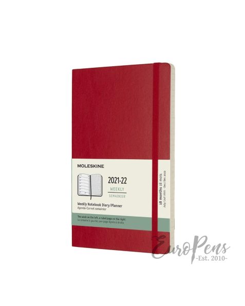 Moleskine Weekly Notebook - 2021 / 2022 - 18 Month - Large (A5) Softcover - Scarlet Red