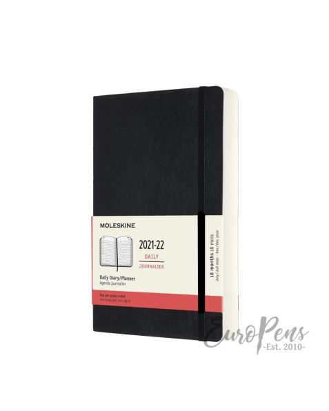 Moleskine Daily Notebook - 2021 / 2022 - 18 Month - Large (A5) Softcover - Black