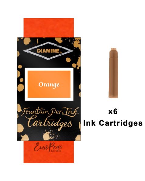 Diamine Ink Cartridges - 6 pack-Orange