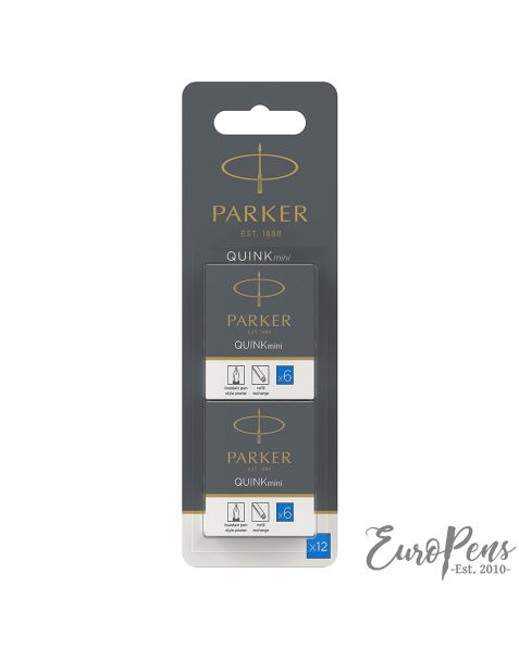 Parker "Quink" Mini Cartridges - Blue Washable - Twin Pack (1950420)
