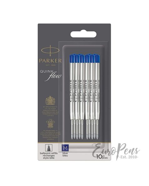 Parker Quinkflow Ballpoint Pen Refill - Pack Of 10 - Medium - Blue