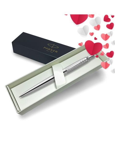 Parker Jotter Stainless Steel Ballpoint Pen - Diagonal Stripes (Exclusive)