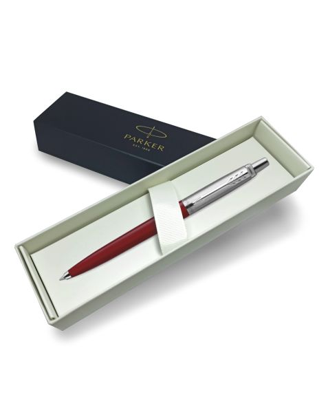Parker Jotter Stainless Steel Ballpoint Pen - Original Classic Colours-Classic Red