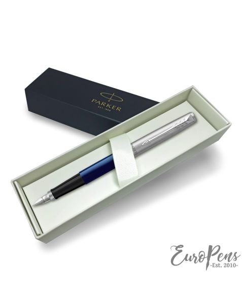 Parker Jotter - Original Classic Navy Blue Fountain Pen - Medium Nib - Gift Boxed