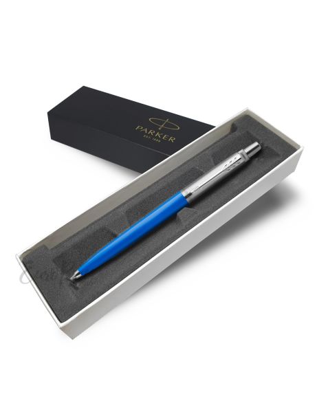 Parker Jotter Ballpoint Pen - Blue with Stainless Steel Trim