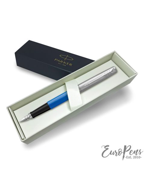 Parker Jotter - Original Classic Blue Fountain Pen - Medium Nib - Gift Boxed