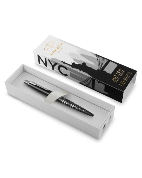 Parker Jotter  New York Chrome Trim Ball Pen - Blue refill