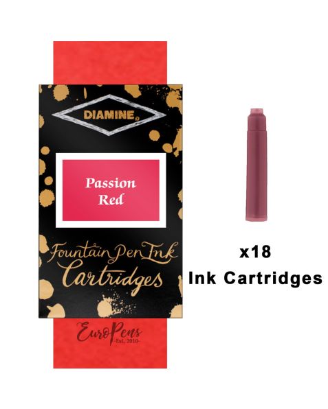 Diamine Ink Cartridges - 18pack-Passion Red