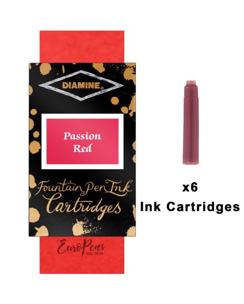 Diamine Ink Cartridges - 6 pack-Passion Red