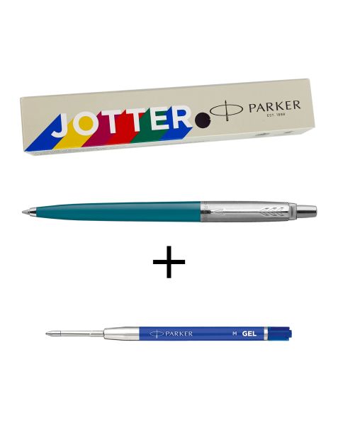 Parker Jotter Ballpoint Pen + Free Parker Blue Gel Refill - Peacock