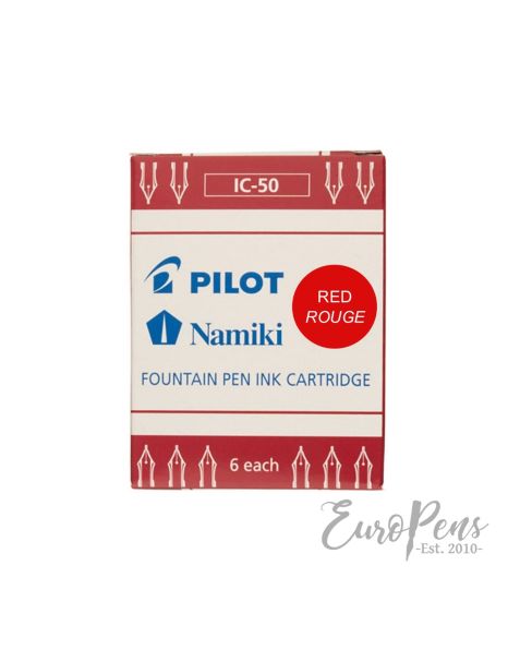 Pilot Fountain Pen Retractable Ink Cartridges - Pack Of 6 - Red