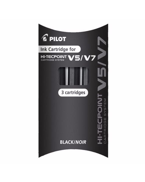 Pilot Hi-Tecpoint Ink Cartridge (V5/V7) - Black - 3 Pack