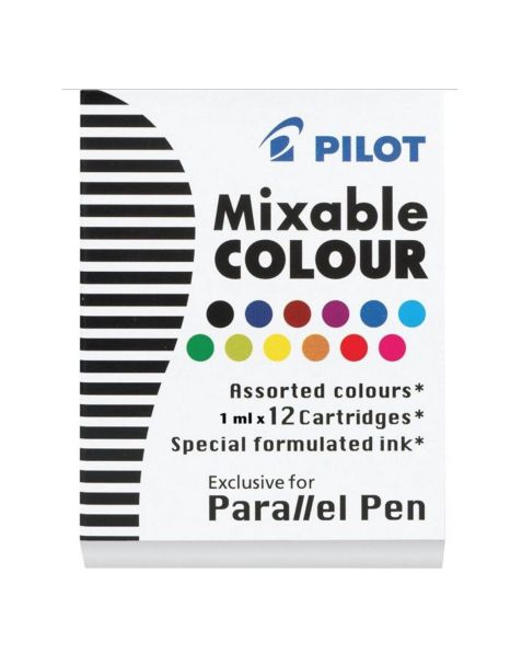 Pilot Parallel Pen Ink Cartridges (IC-P3) - Mixed Colours