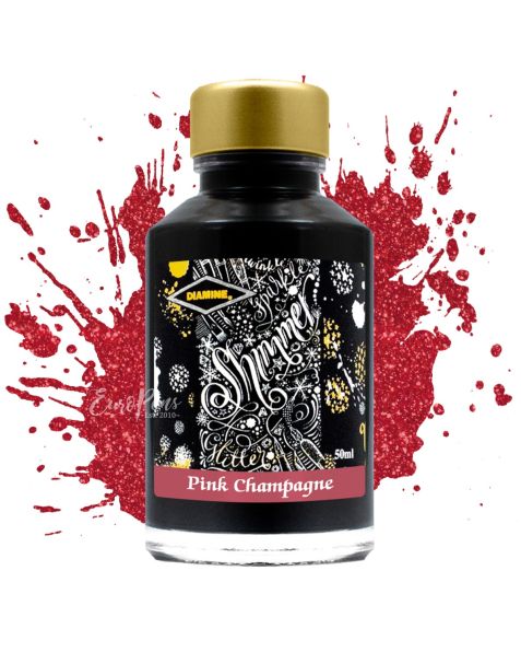 Diamine Shimmering Fountain Pen Bottled Ink - 50ml - Pink Champagne