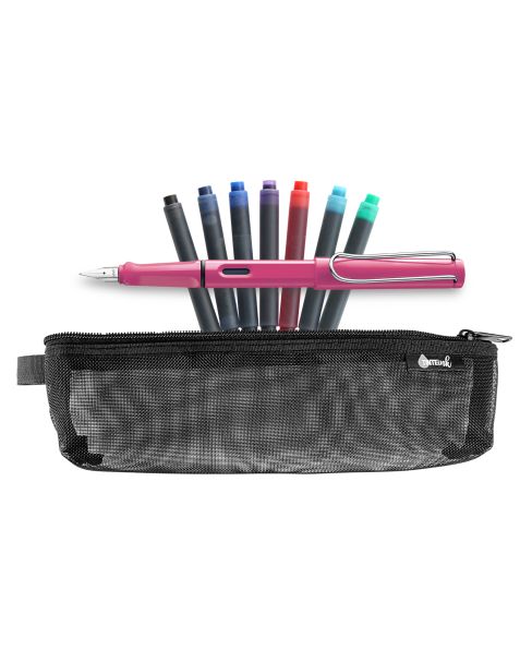LAMY Back to School Kit - Fountain Pen with Assorted Refills &amp; Pencil Case (Choose Colour)-Pink