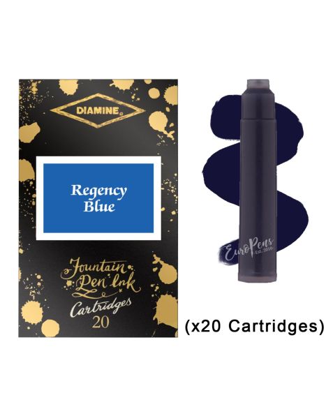Diamine - Anniversary Ink Cartridges - Regency Blue (20 Pack)