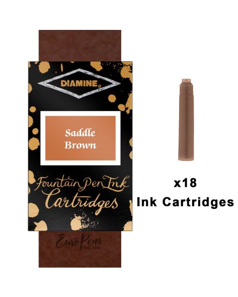 Diamine Ink Cartridges - 18pack-Saddle Brown