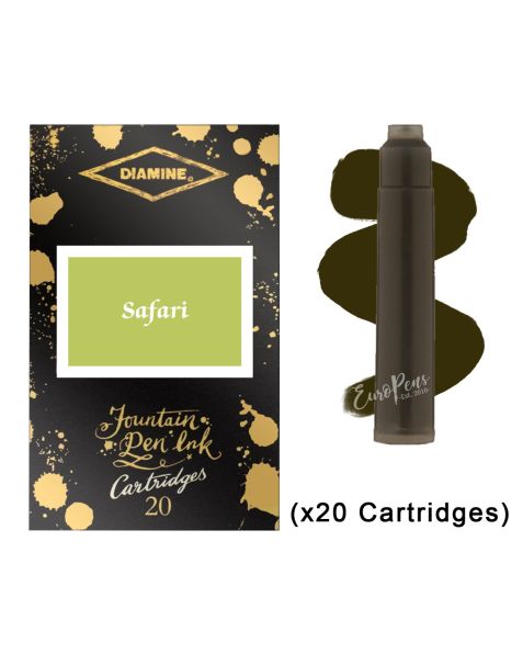 Diamine - Anniversary Ink Cartridges - Safari Green (20 Pack)