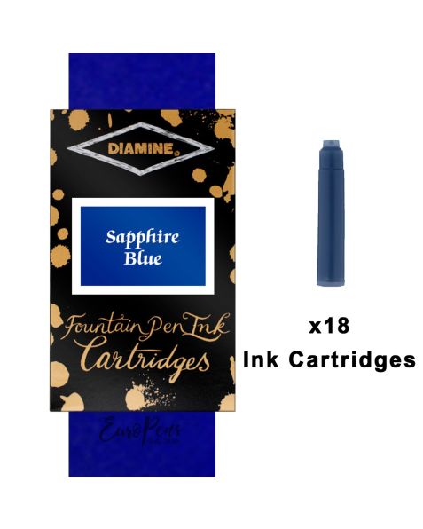 Diamine Ink Cartridges - 18pack-Sapphire Blue