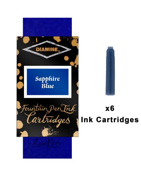Diamine Ink Cartridges - 6 pack-Sapphire Blue