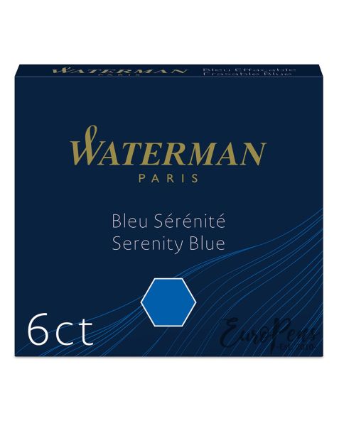 Waterman Ink Cartridges - 6 Pack - Serenity (Florida) Blue