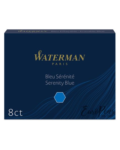 Waterman Ink Cartridges - 8 Pack - Serenity (Florida) Blue