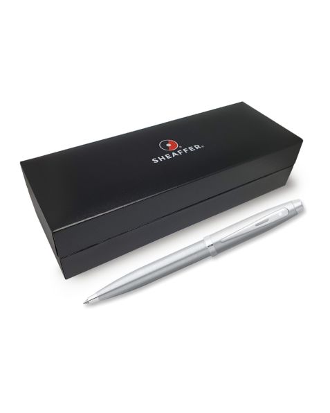  Sheaffer 100 Series Ballpoint Pen Brushed Chrome with Nickel Trim