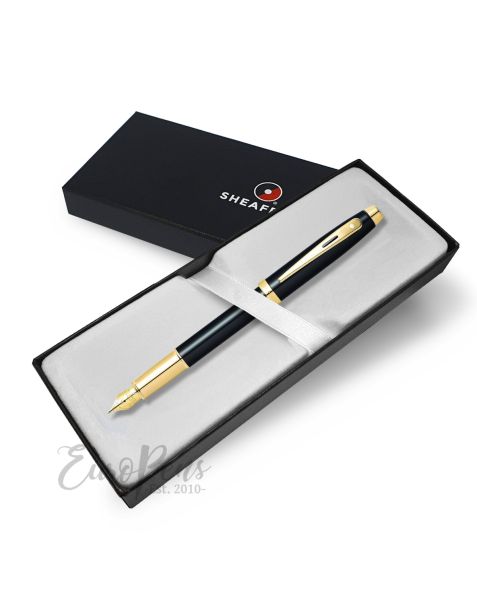 SHEAFFER 100 Series Chrome Ballpoint Pen with Gold trim - FREE ENGRAVING