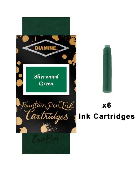 Diamine Ink Cartridges - 6 pack-Sherwood Green