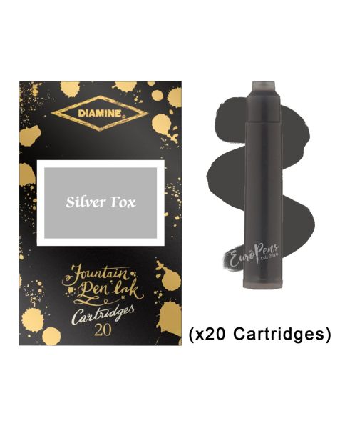 Diamine - Anniversary Ink Cartridges - Silver Fox Grey (20 Pack)