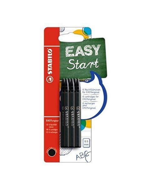 STABILO® EASYoriginal - Handwriting Pen Refills - Pack of 6 - Black