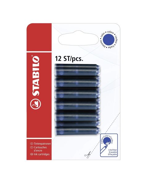 STABILO EASYbuddy Ink Cartridges - Pack of 12 - Blue