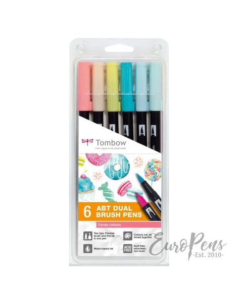Tombow Dual Brush Pens - Pack Of 6 - Candy