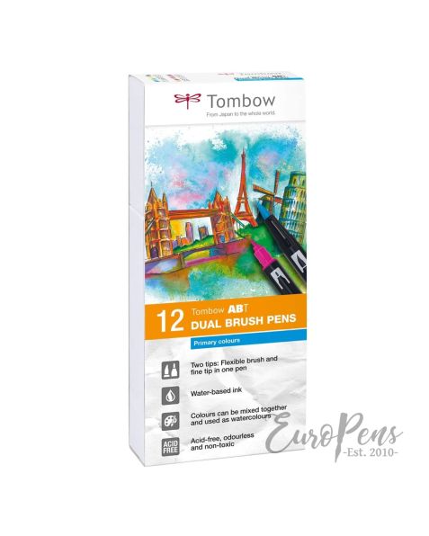 Tombow Dual Brush Pens - Pack Of 12 - Primary