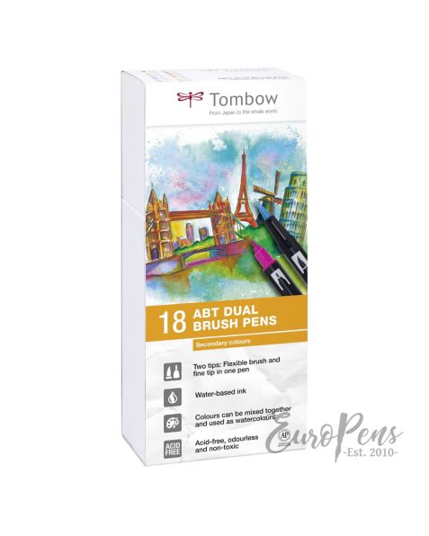 Tombow Dual Brush Pens - Pack Of 18 - Secondary