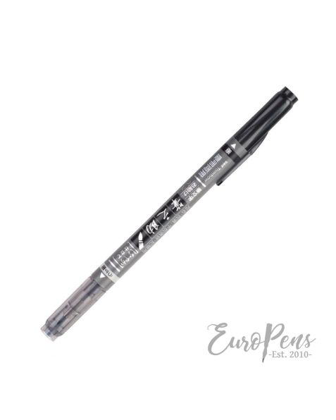 Tombow Fudenosuke Pens - Pack Of 2 - Soft Tip - Black & Grey