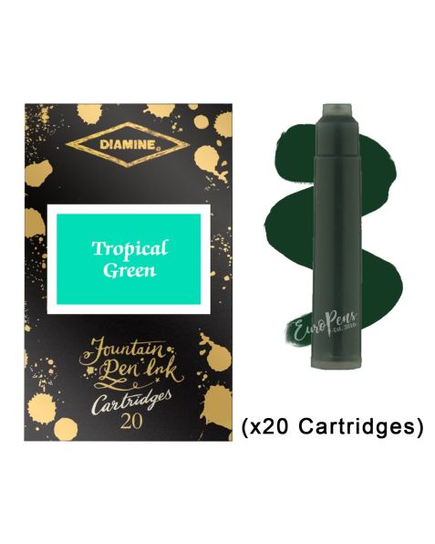 Diamine - Anniversary Ink Cartridges - Tropical Green (20 Pack)